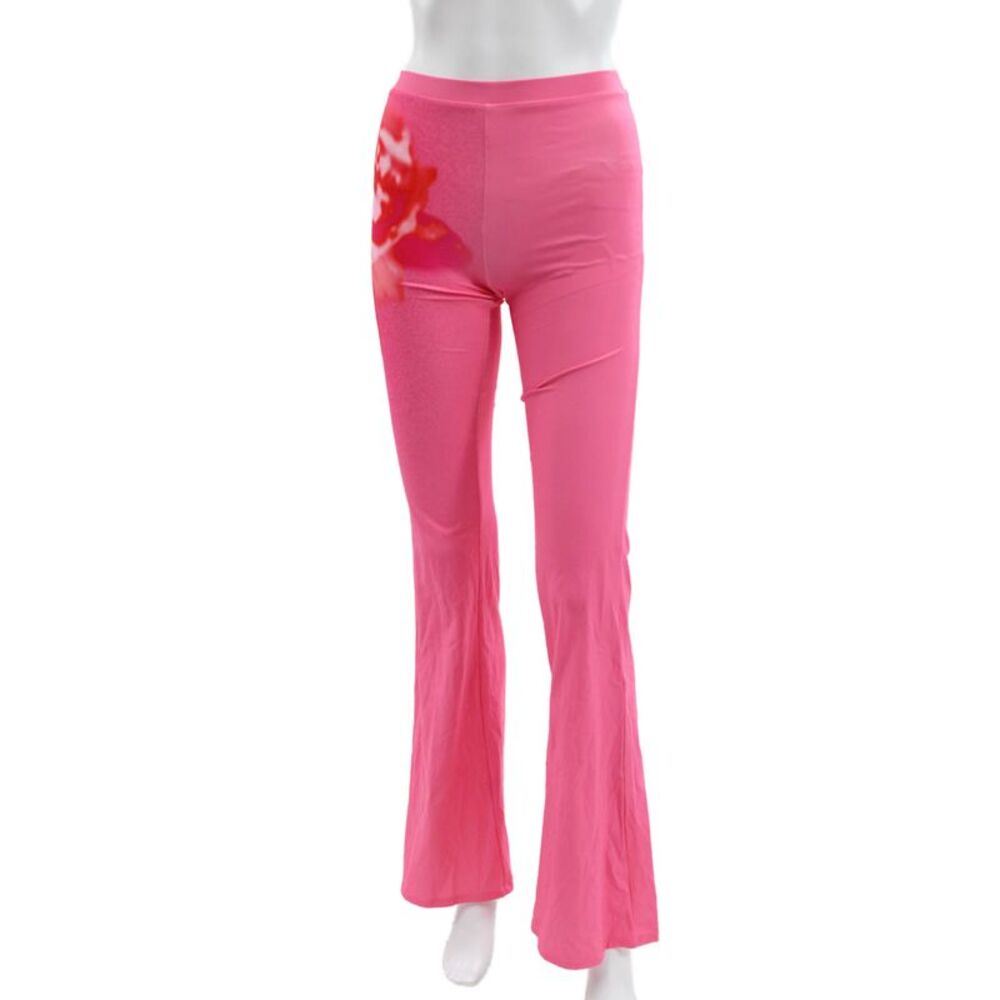 KHY Womens Pink Floral Pull On Pants 85% Nylon 15% Elastane Size XS